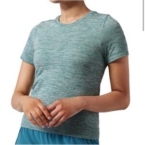 Athleta In Motion Seamless Tee- L- Borealis Green Heather